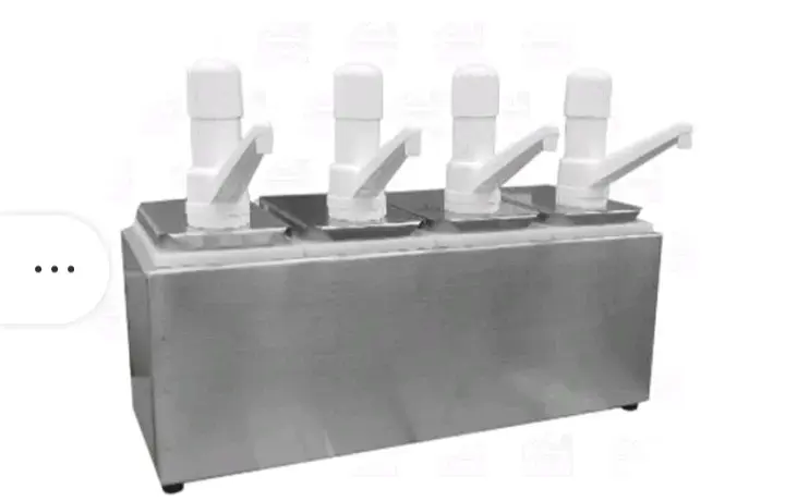 Dispensador de salsas de acero inoxidable con cuatro bombas