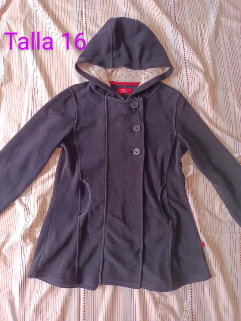 Abrigo de polar azul marino talla 16