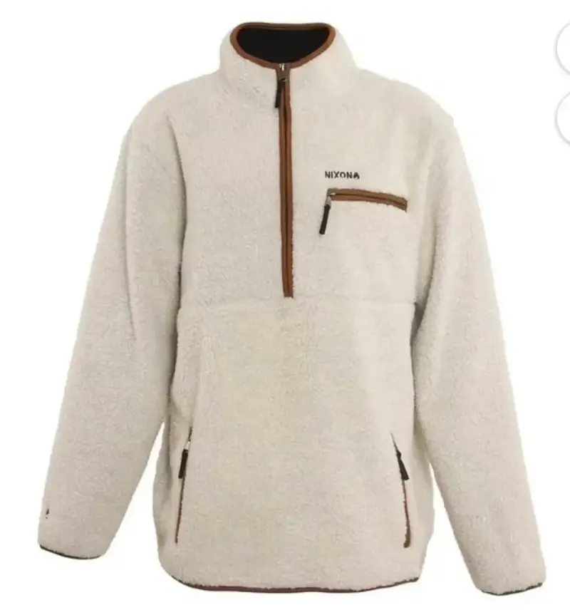 Poleron Sherpa beige con cierre Nixon - 1