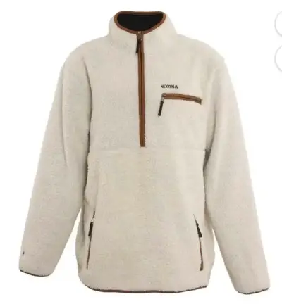 Poleron Sherpa beige con cierre Nixon - miniatura 1