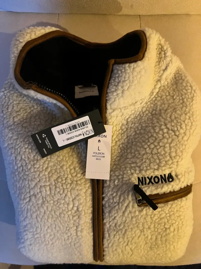 Poleron Sherpa beige con cierre Nixon - 2