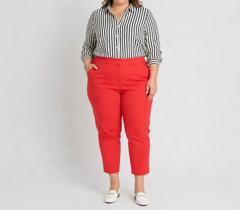 Pantalón formal rojo Lorenzo di Pontti – Talla 48 - 5