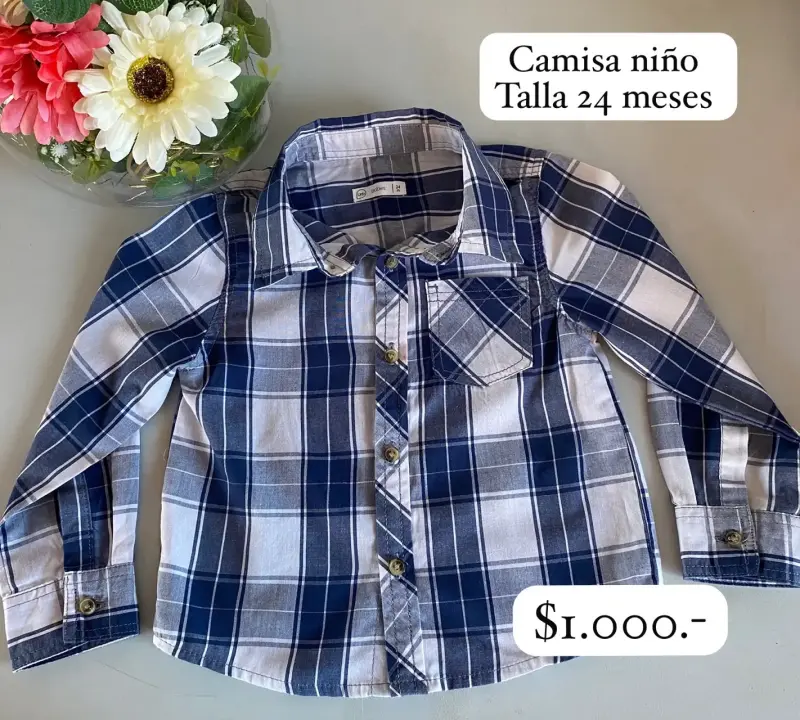 Camisa de niño a cuadros talla 24 meses