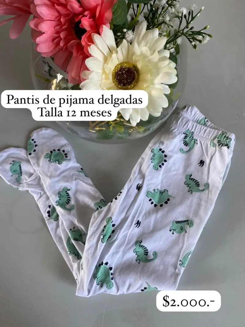 Pantis de pijama delgadas con dinosaurios para bb