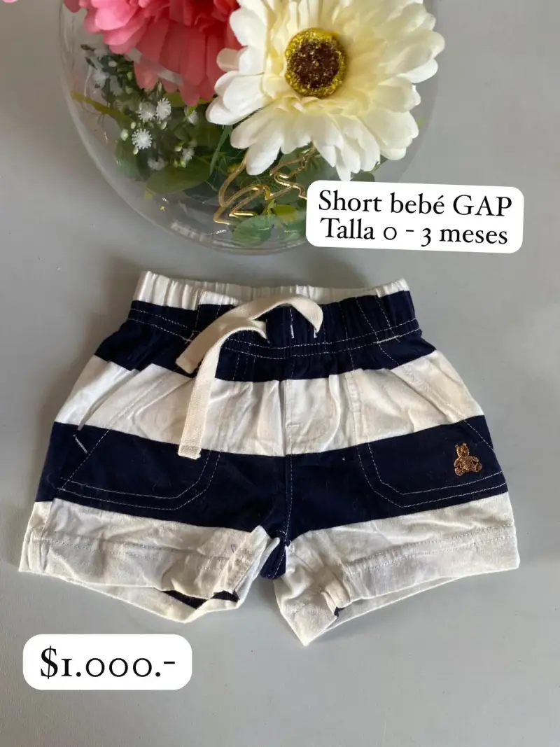 Short de bebé GAP a rayas azul y blanco