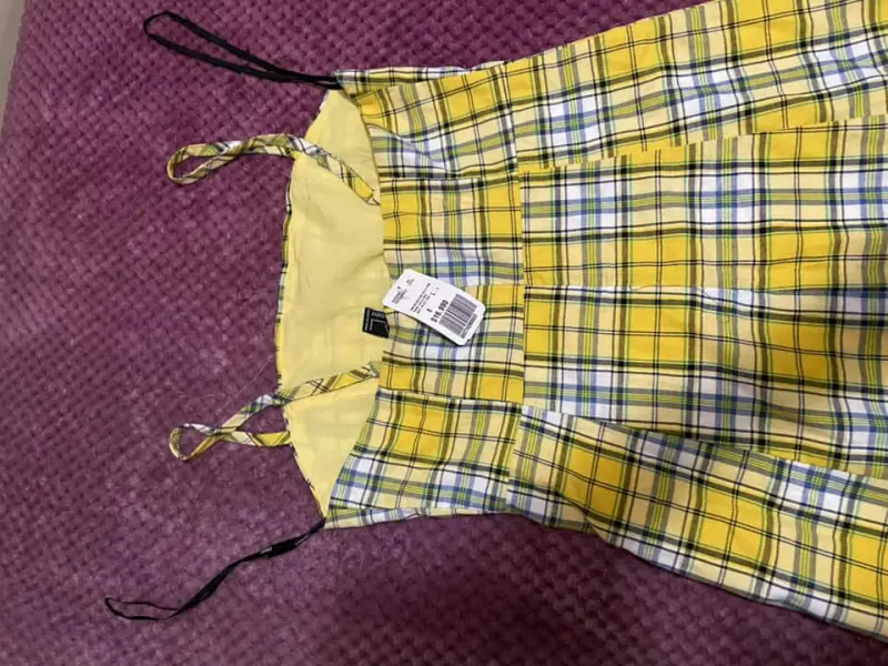 Vestido de tirantes a cuadros amarillo - 2