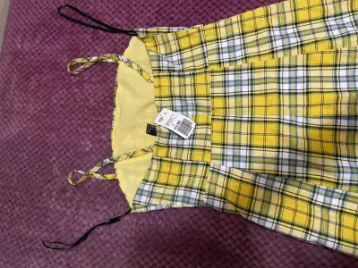 Vestido de tirantes a cuadros amarillo - miniatura 2