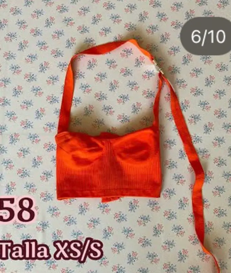 Top corto naranja para mujer talla XS/S