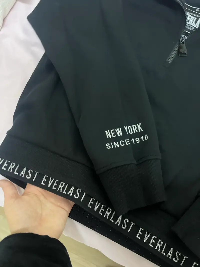Polerón negro Everlast con cierre medio - 2