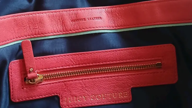 Cartera de cuero rosada. - 2
