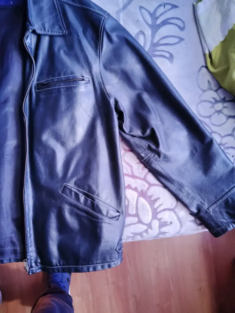 Chaqueta de cuero negra para hombre BAGLIONI - 1