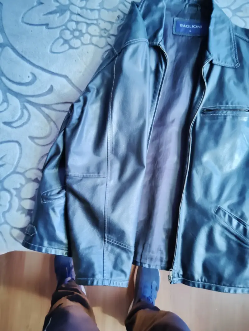 Chaqueta de cuero negra para hombre BAGLIONI - 3