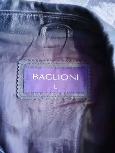 Chaqueta de cuero negra para hombre BAGLIONI - miniatura 4