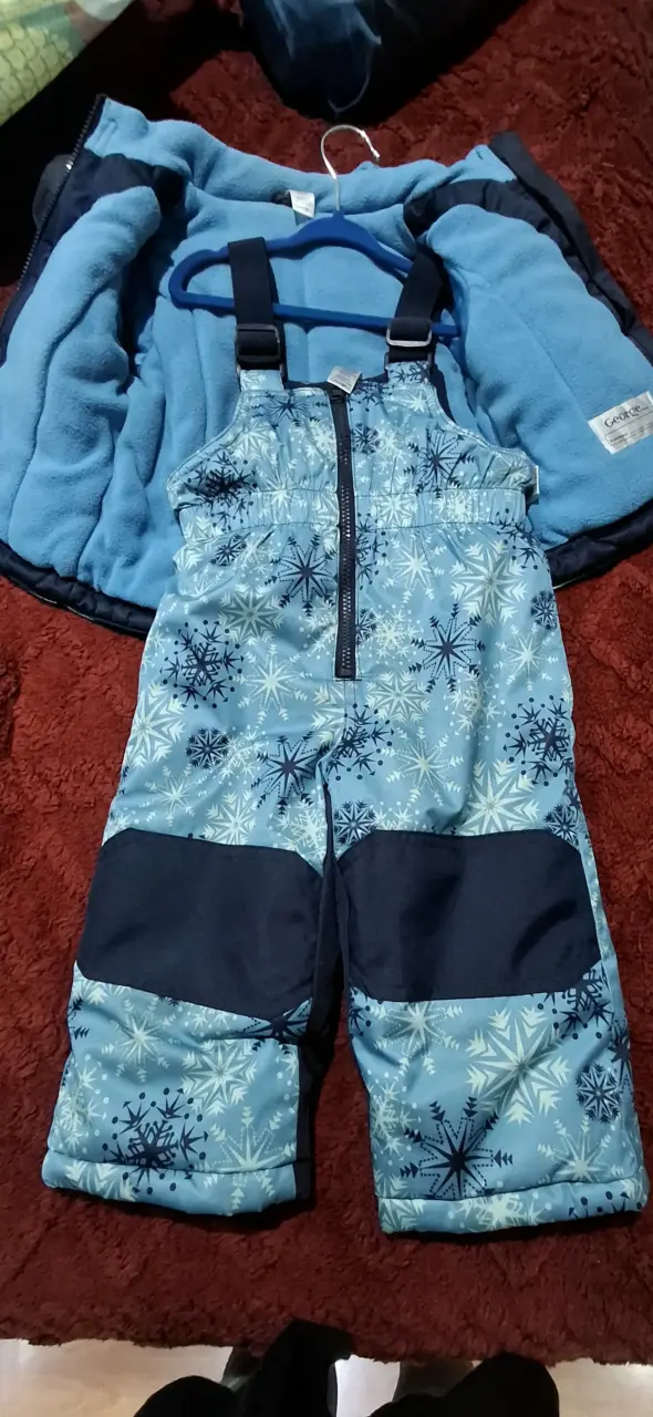 Conjunto de nieve para niño azul con copos - 2