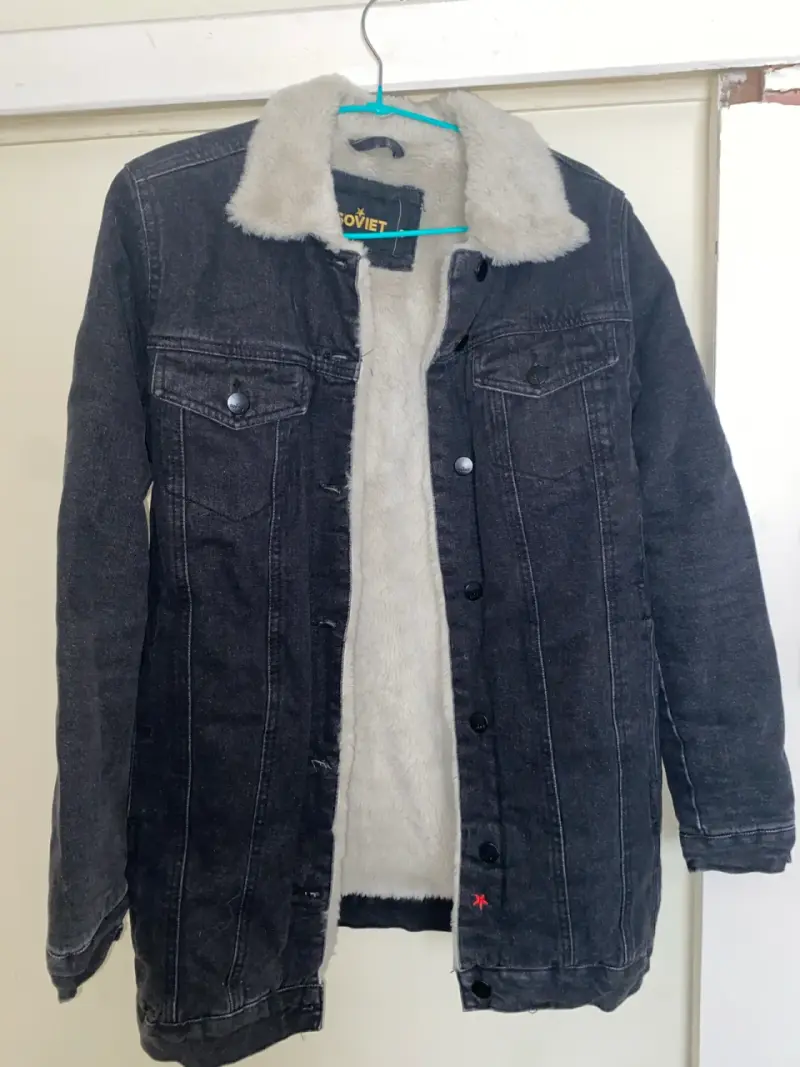 Chaqueta de mezclilla con forro de lana Soviet
