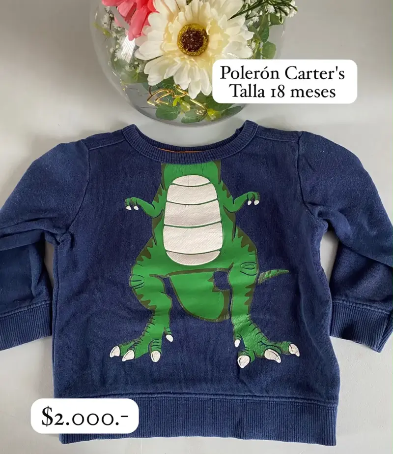 Polerón Carter's dinosaurio talla 18 meses