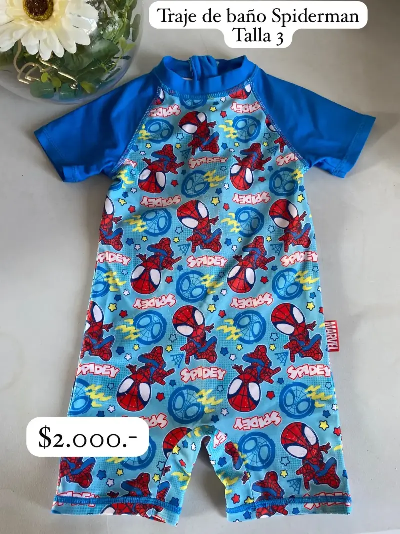 Traje de baño infantil Spiderman talla 3