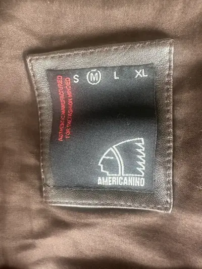 Chaqueta de cuero café  M - miniatura 3