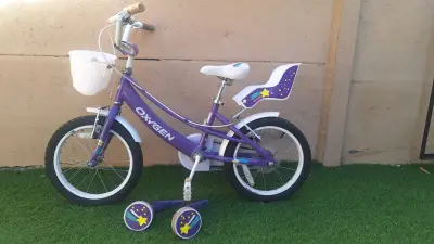 Bicicleta infantil Oxygen morada con ruedas de apoyo - miniatura 1