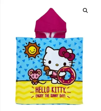 Poncho de baño infantil Hello Kitty con capucha - miniatura 1