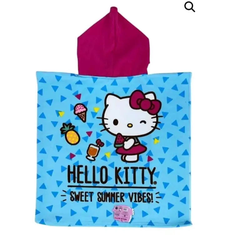 Poncho de baño infantil Hello Kitty con capucha - 2