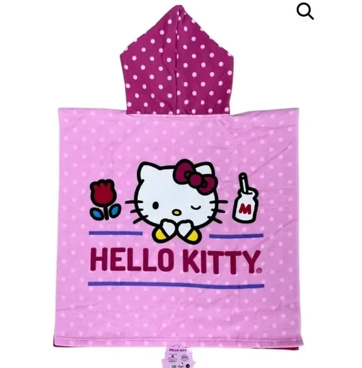 Poncho de baño infantil Hello Kitty con capucha - 4