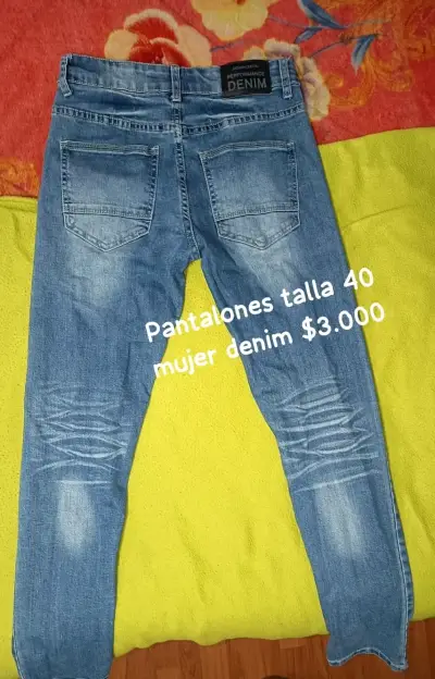 Jeans de mujer talla 40 denim azul - miniatura 1