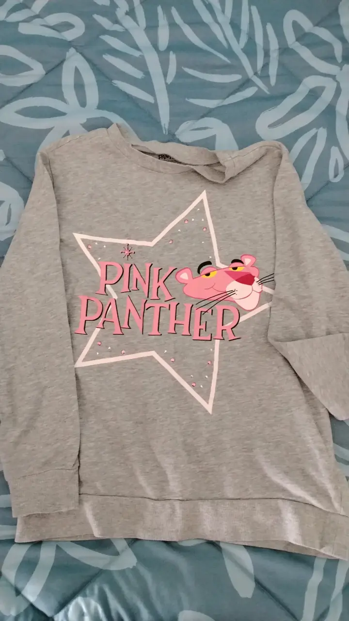Polerón gris Pink Panther para mujer