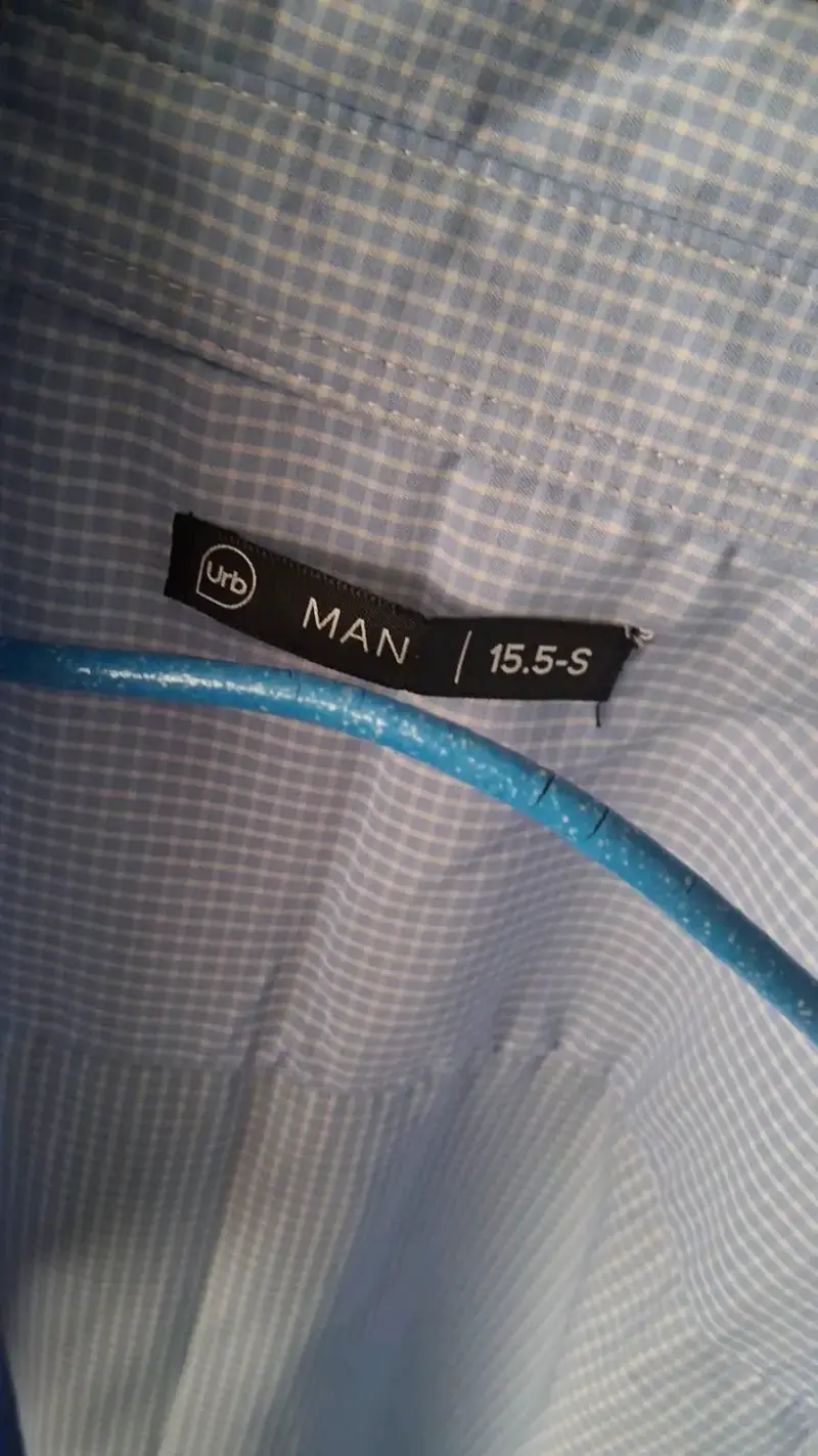 Camisa de vestir celeste manga corta para hombre - 3