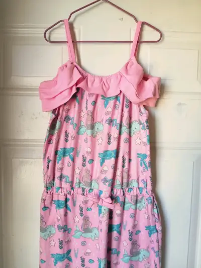 Enterito infantil rosado con estampado de sirenas, - miniatura 2