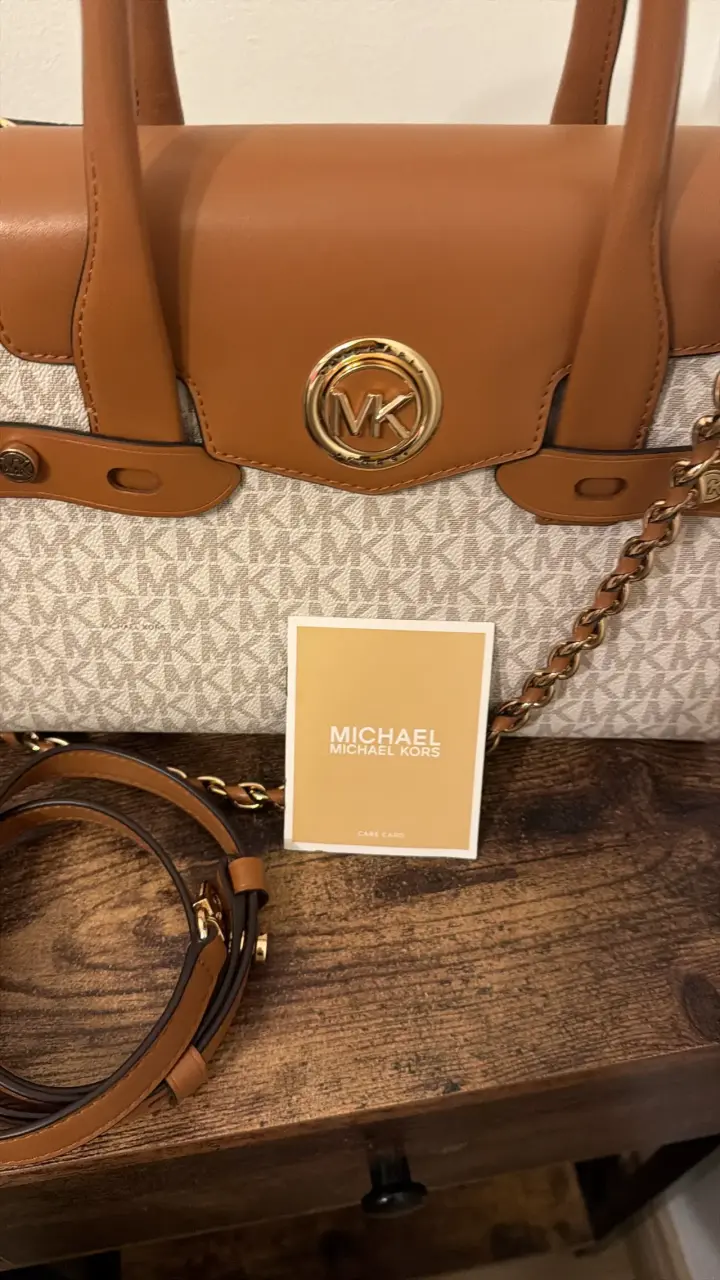 Bolso Michael Kors marrón y beige con cadena - 2