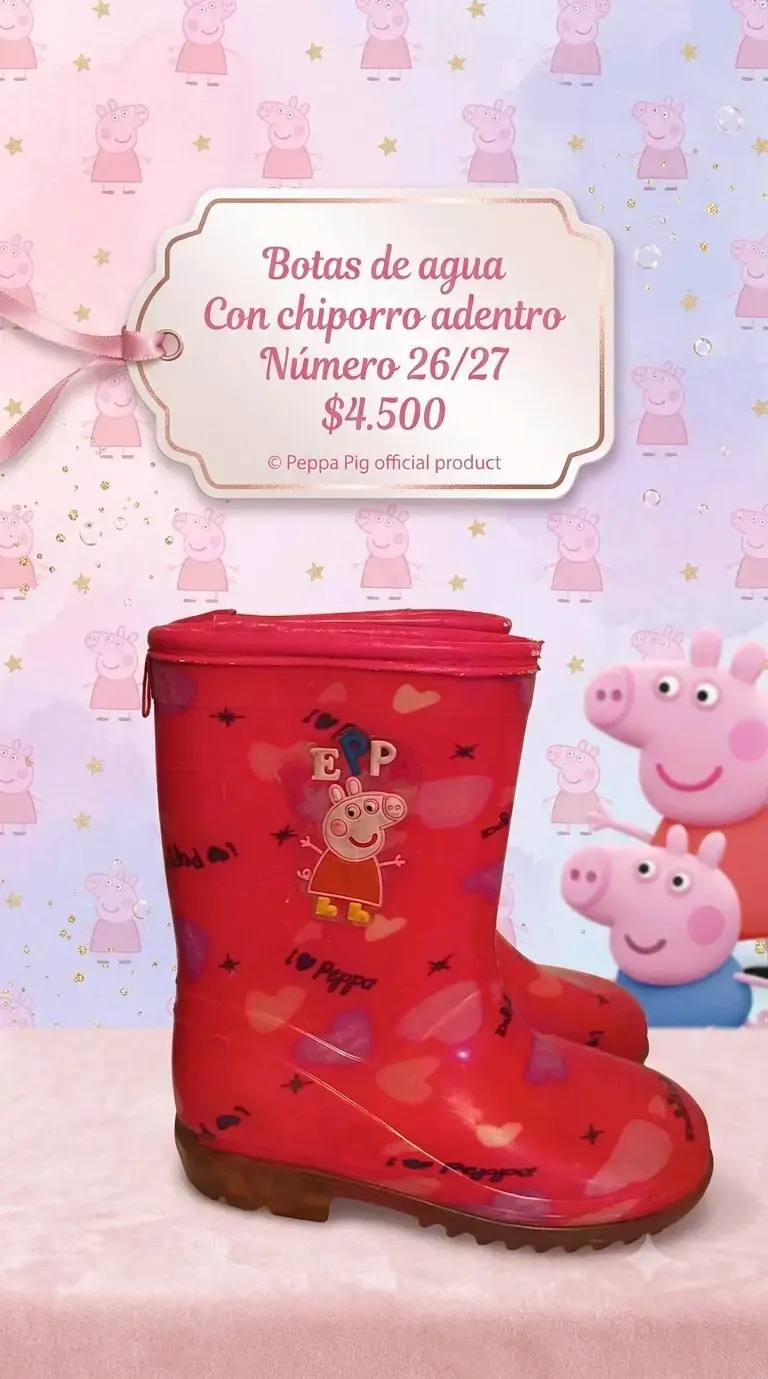 Botas de agua Peppa Pig con chiporro talla 26/27