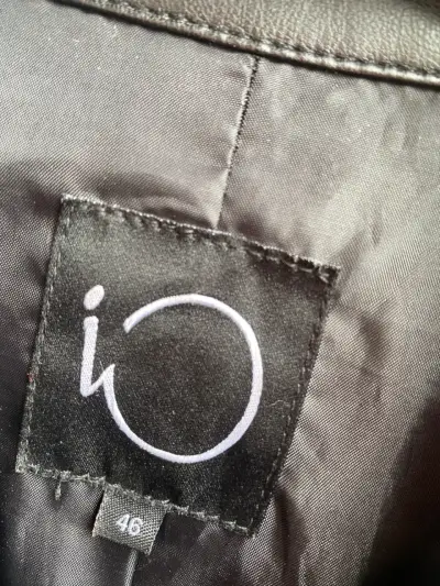 Chaqueta de cuero sintético negra para mujer - miniatura 2