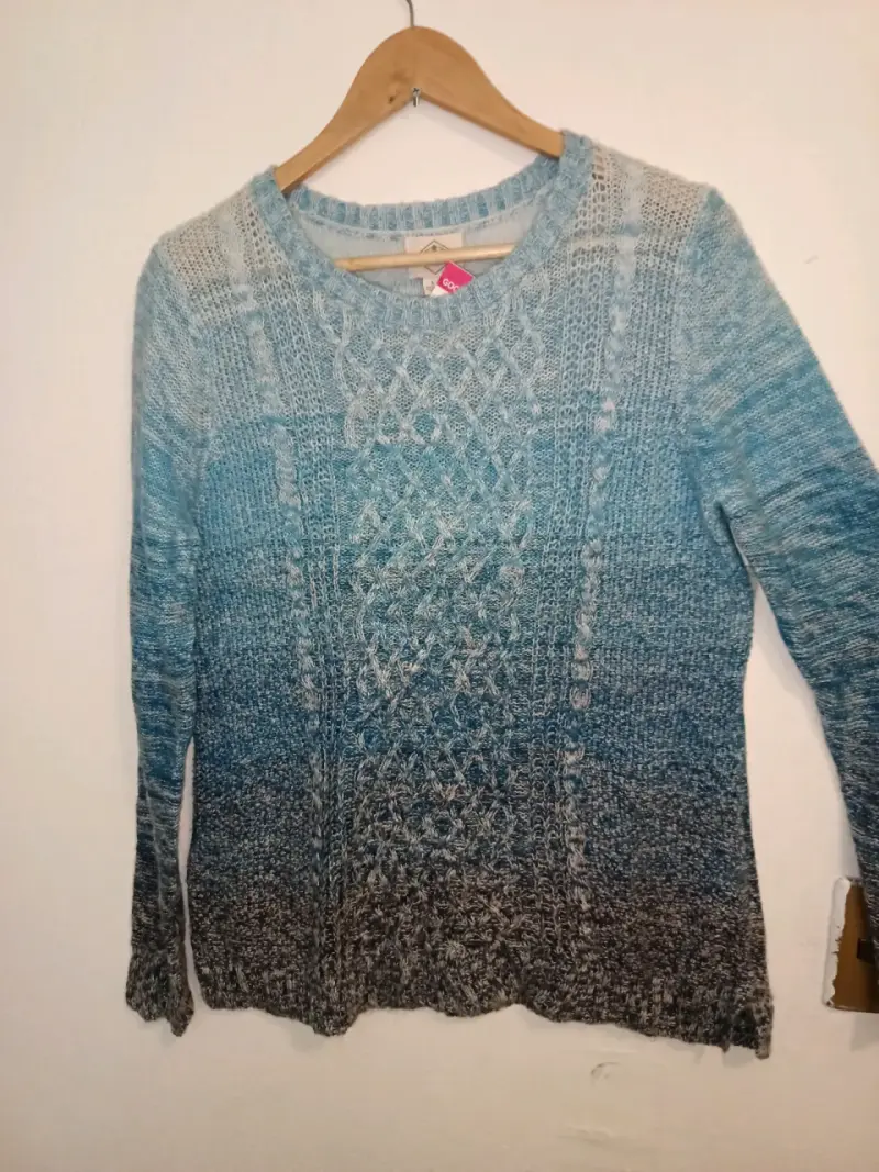 Suéter de punto degradado azul para mujer