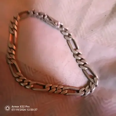 Pulsera de plata estilo figaro - miniatura 2