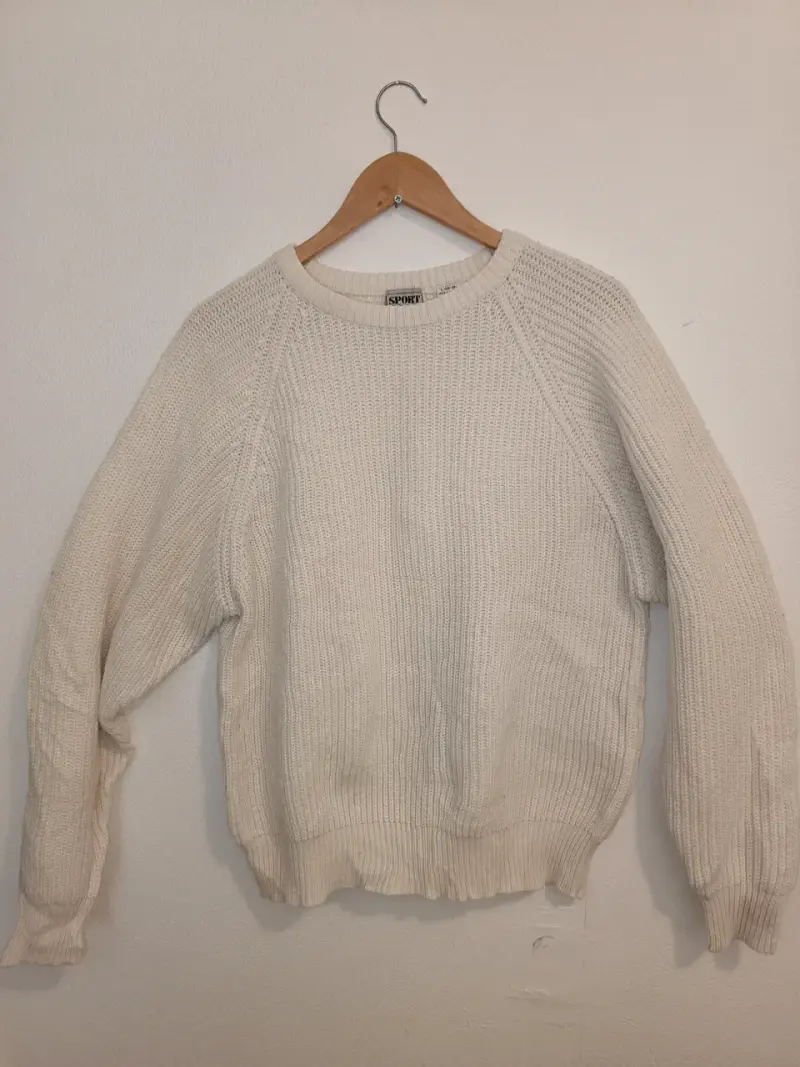 Suéter de punto blanco unisex Sporty
