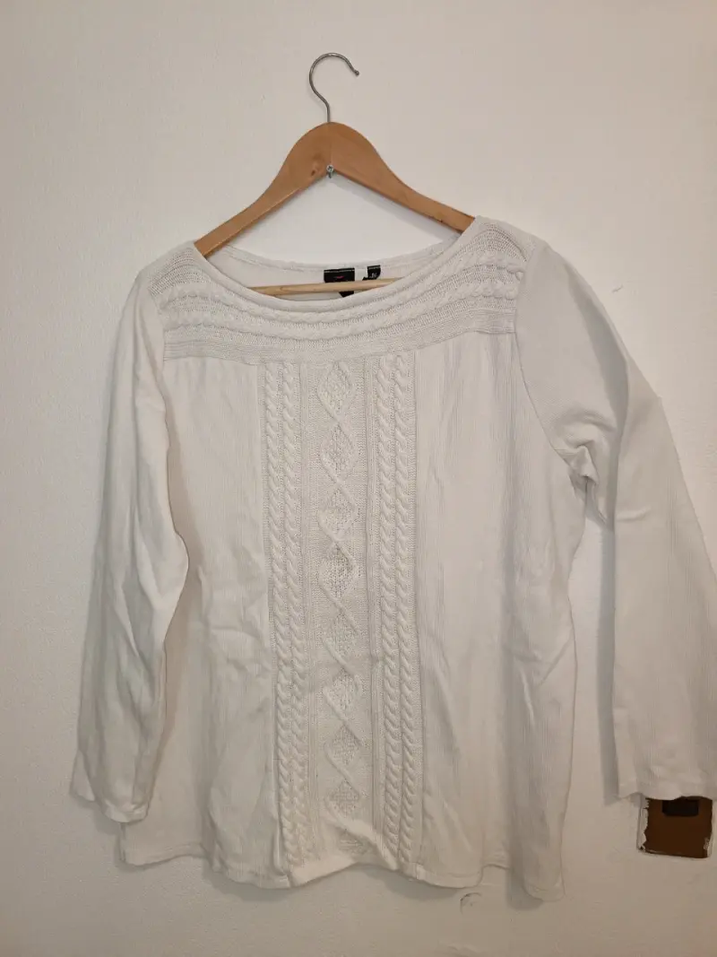 Suéter blanco de punto para mujer
