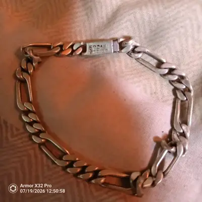 Pulsera de plata estilo cubano - miniatura 1