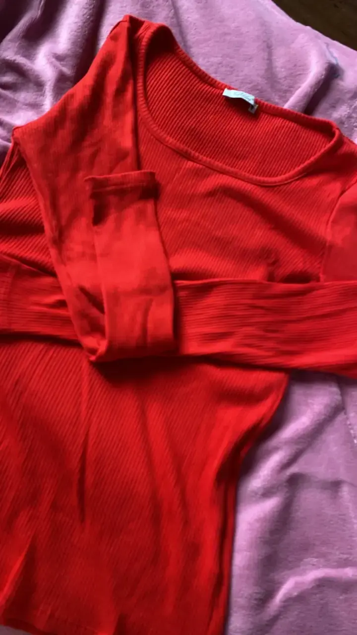 Suéter rojo de punto para mujer - 1