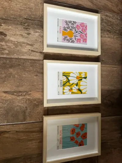 Set de 3 cuadros decorativos con ilustraciones - miniatura 1