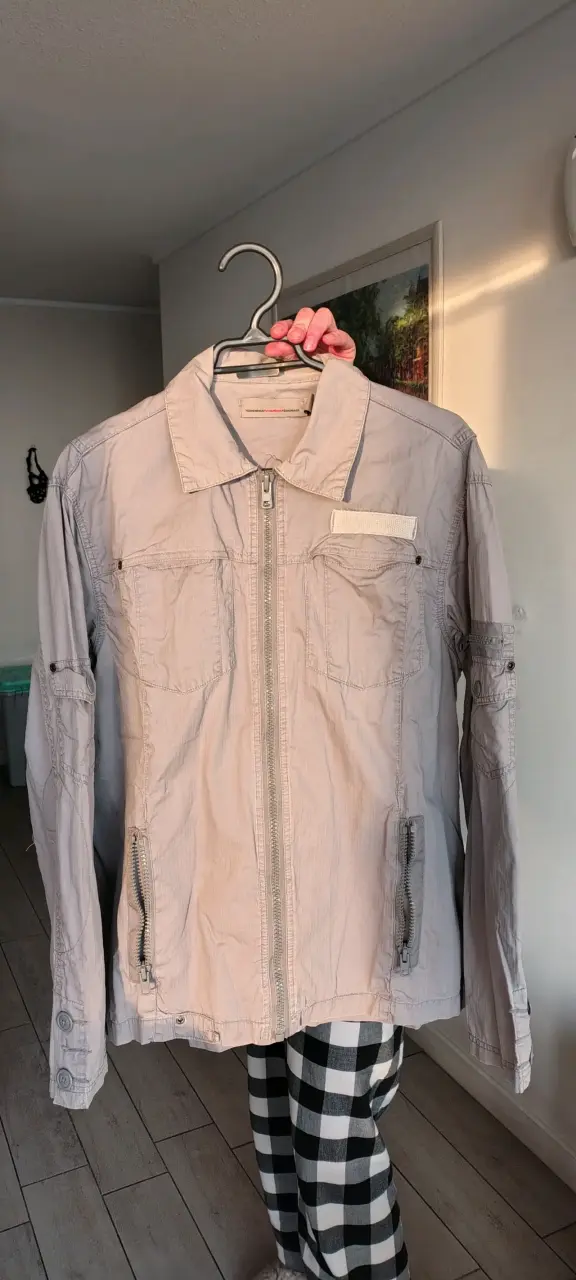 Chaqueta beige de algodón para hombre