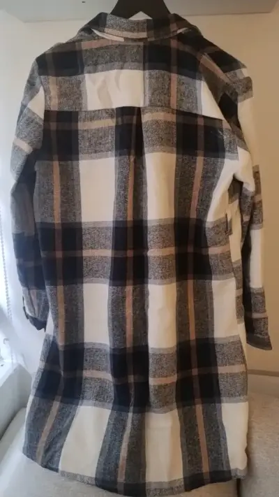 Camisa leñadora larga a cuadros para mujer leña - miniatura 4