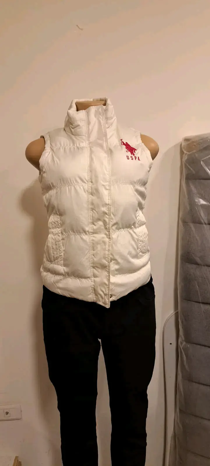 Chaleco acolchado blanco USPA para mujer