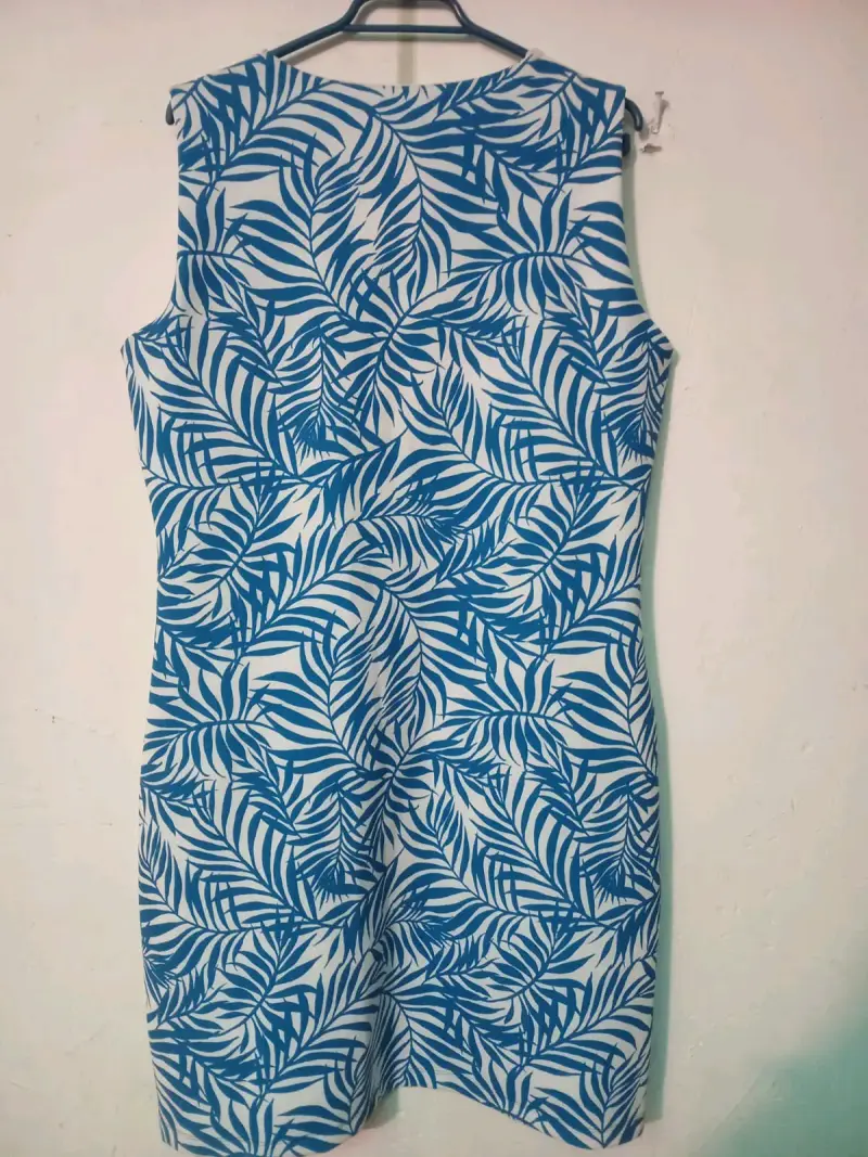 Vestido estampado azul y blanco talla XL - 3