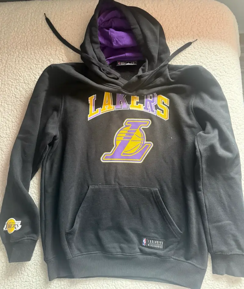 Polerón con capucha Lakers negro y morado - 3