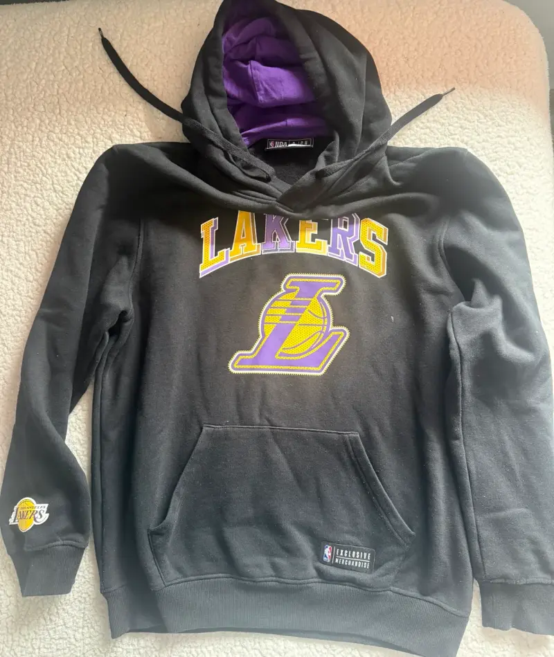 Polerón con capucha Lakers negro y morado - 4