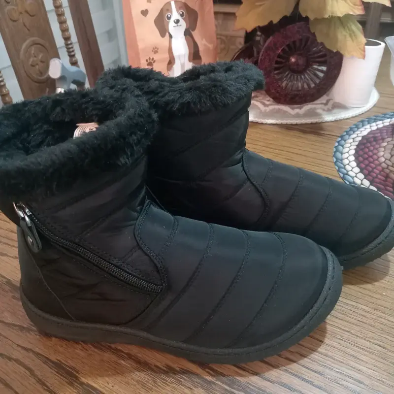 Botas de invierno negras con forro de felpa - 1