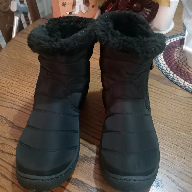 Botas de invierno negras con forro de felpa - 2