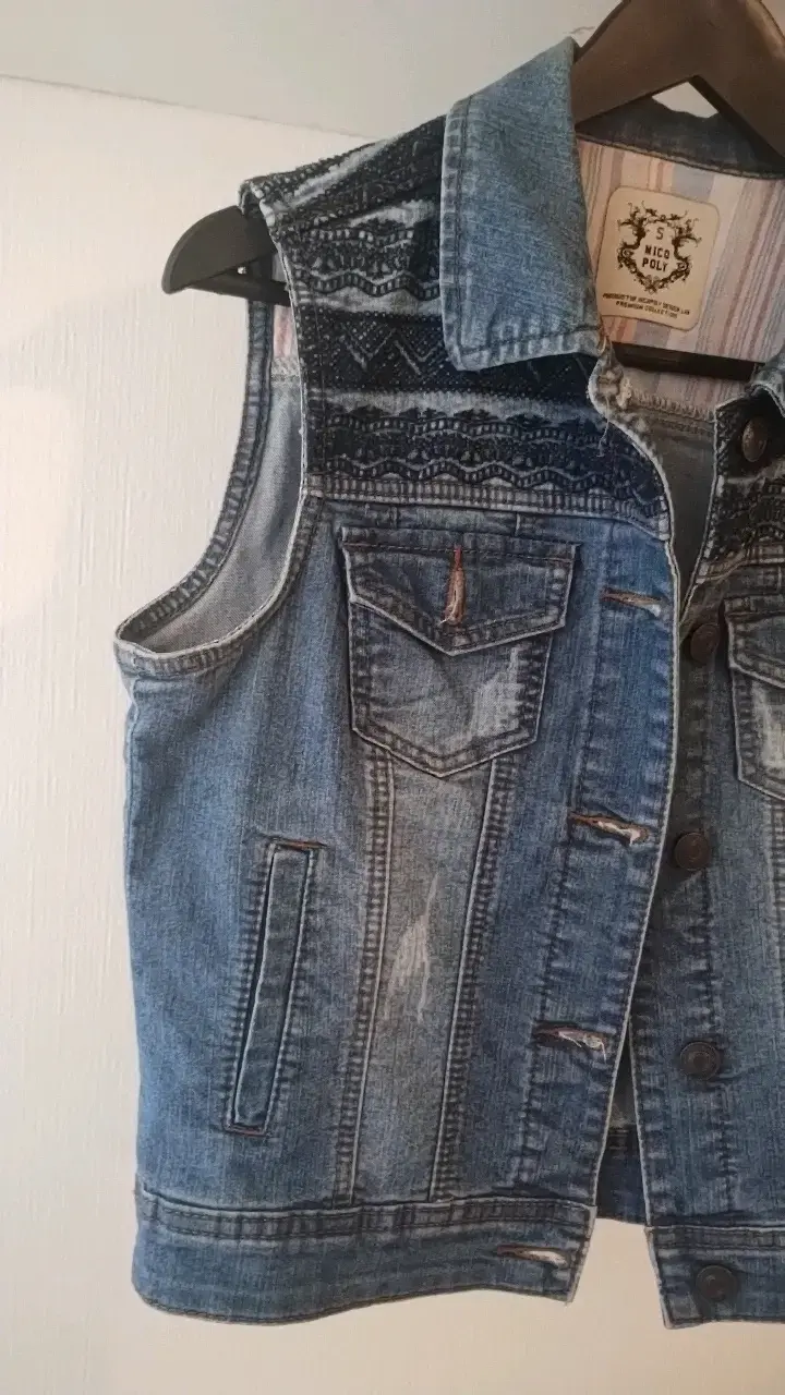 Chaleco de mezclilla sin mangas para mujer - 3
