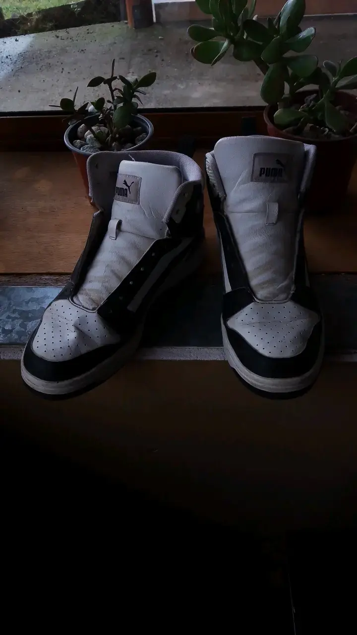 Zapatillas altas Puma blancas y negras